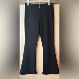 90s flare pants with lace insert